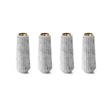 Load image into Gallery viewer, Set of 4 Striped Candle Holder with Big Brass