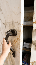 Load image into Gallery viewer, Bar Cabinet in Paonazzo Marble, Wood and Solid Brass
