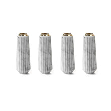 Load image into Gallery viewer, Set of 4 Striped Candle Holder with Big Brass
