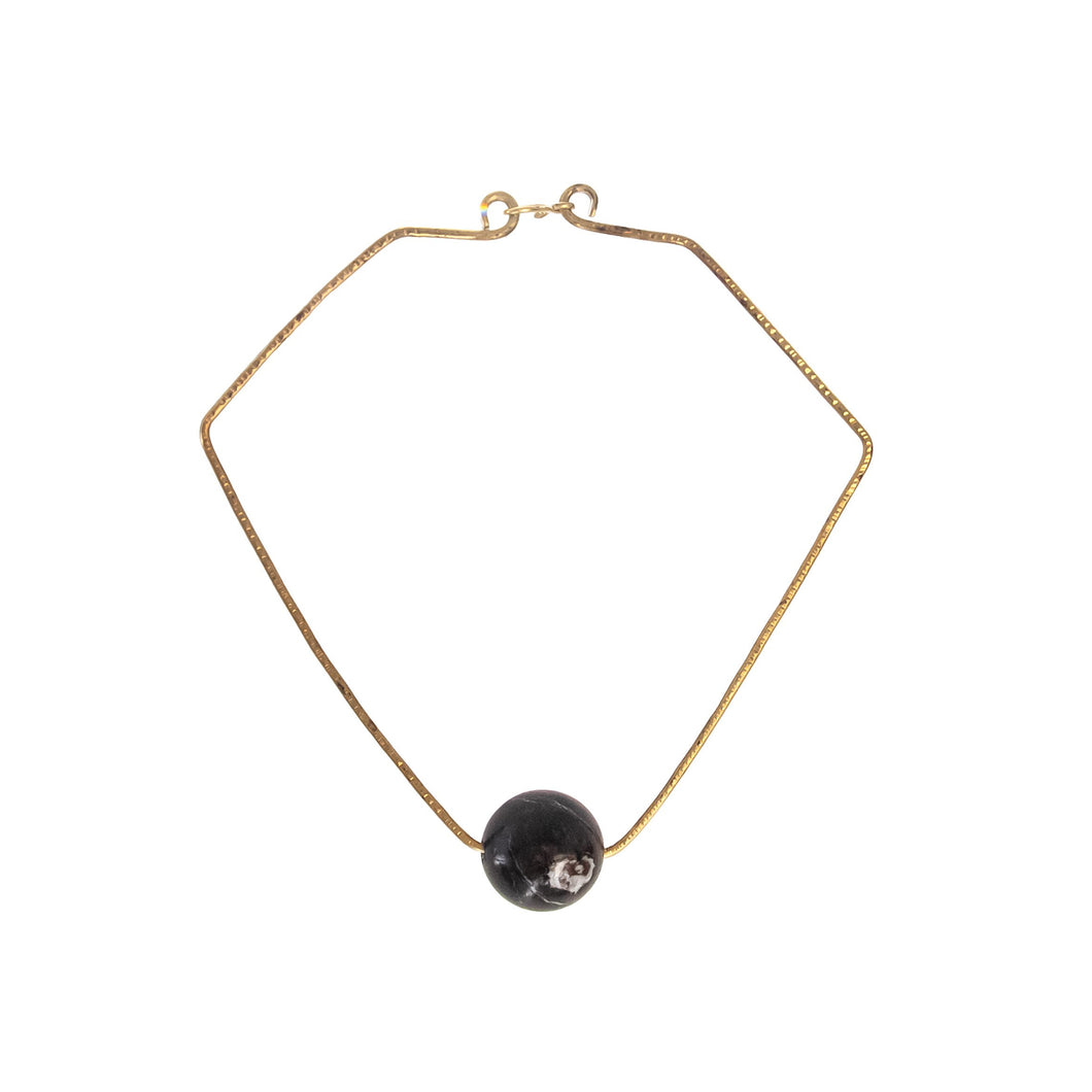 Collar Necklace with One Big Sphere